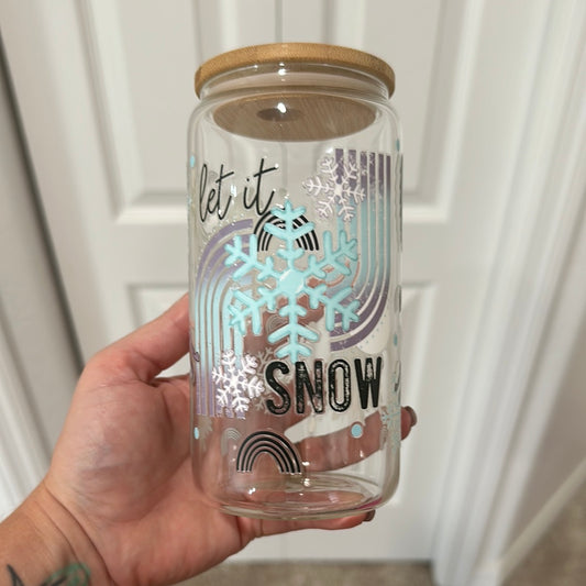 Blue Let It Snow Libby Glass