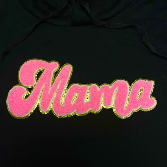 Hot Pink Chenille Mama Patch T-shirt