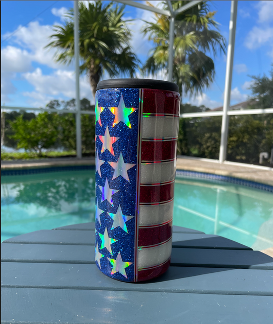 12 oz American Flag Boozie